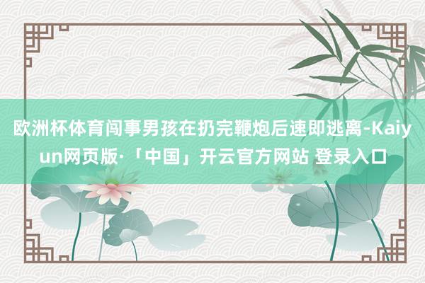 欧洲杯体育闯事男孩在扔完鞭炮后速即逃离-Kaiyun网页版·「中国」开云官方网站 登录入口