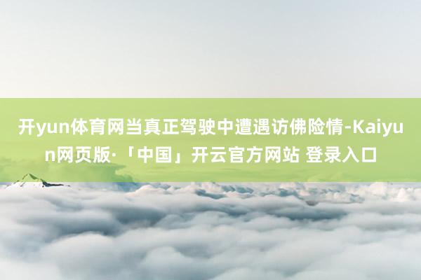 开yun体育网当真正驾驶中遭遇访佛险情-Kaiyun网页版·「中国」开云官方网站 登录入口