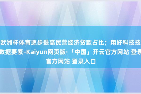 欧洲杯体育逐步提高民营经济贷款占比；用好科技技能和数据要素-Kaiyun网页版·「中国」开云官方网站 登录入口