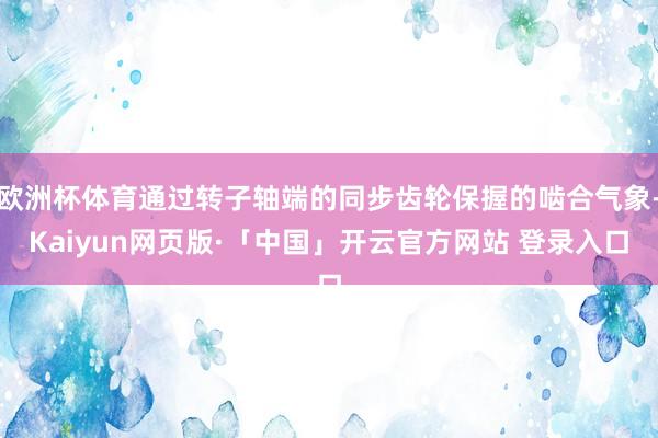 欧洲杯体育通过转子轴端的同步齿轮保握的啮合气象-Kaiyun网页版·「中国」开云官方网站 登录入口