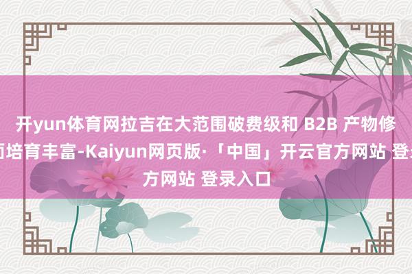 开yun体育网拉吉在大范围破费级和 B2B 产物修复方面培育丰富-Kaiyun网页版·「中国」开云官方网站 登录入口