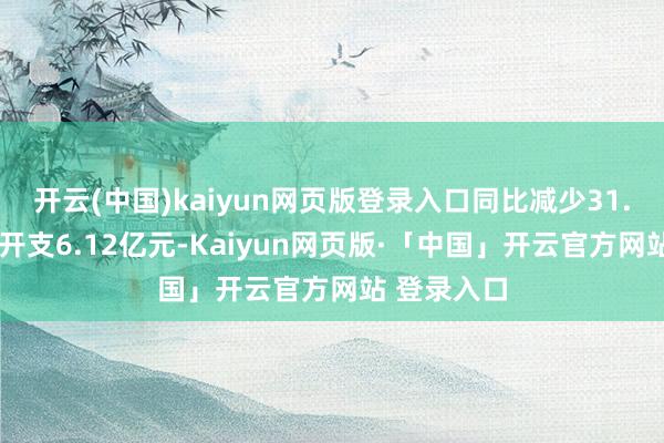 开云(中国)kaiyun网页版登录入口同比减少31.3%；研发开支6.12亿元-Kaiyun网页版·「中国」开云官方网站 登录入口