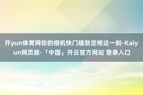 开yun体育网你的相机快门碰劲定格这一刻-Kaiyun网页版·「中国」开云官方网站 登录入口