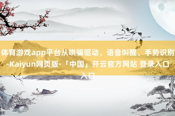 体育游戏app平台从哄骗驱动、语音叫醒、手势识别-Kaiyun网页版·「中国」开云官方网站 登录入口