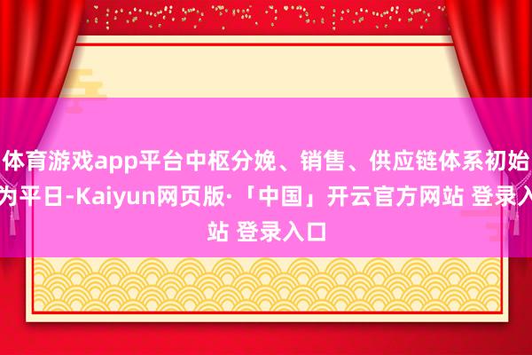 体育游戏app平台中枢分娩、销售、供应链体系初始较为平日-Kaiyun网页版·「中国」开云官方网站 登录入口