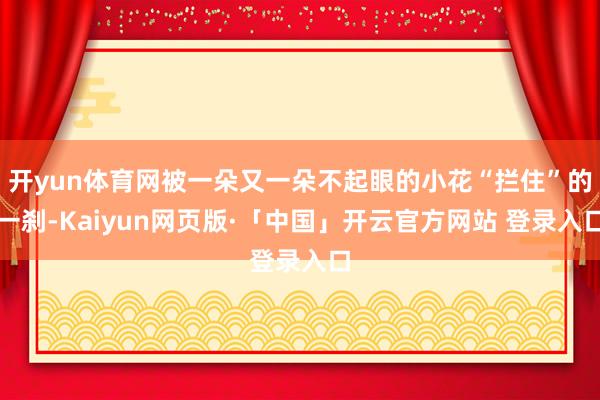 开yun体育网被一朵又一朵不起眼的小花“拦住”的一刹-Kaiyun网页版·「中国」开云官方网站 登录入口
