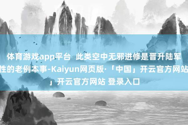 体育游戏app平台  此类空中无邪进修是晋升陆军作战灵活性的老例本事-Kaiyun网页版·「中国」开云官方网站 登录入口